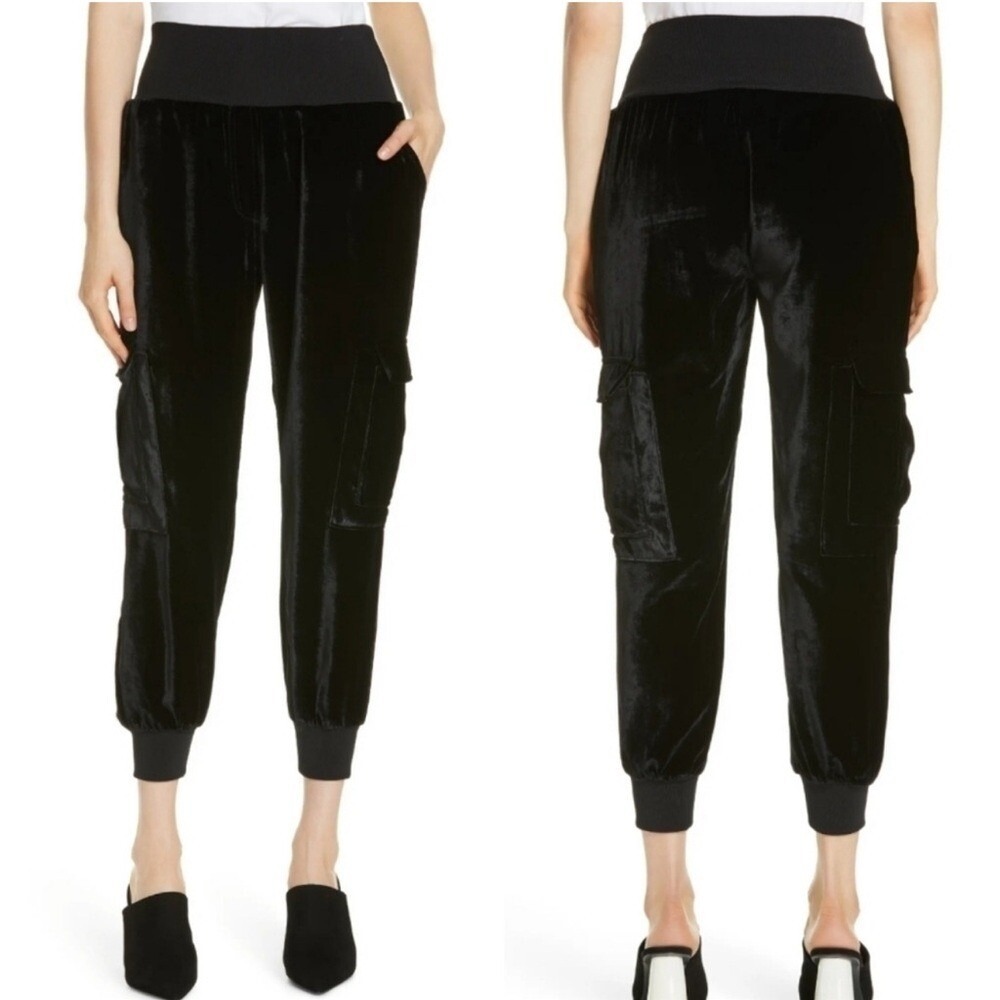 Cinq à Sept Giles Velvet Cargo Grunge Whimsigoth Large Velvet Joggers Pants Goth